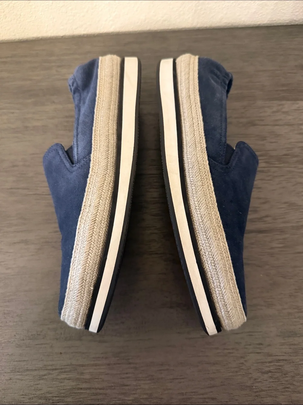 PRADA Navy Blue Suede Espadrille Platform Slip on Sneakers IT 37 US 7